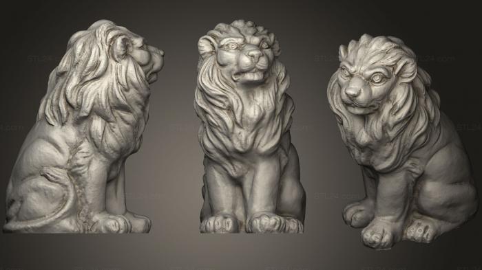 Статуэтки львы тигры сфинксы (Скульптура льва (1), STKL_0298) 3D модель для ЧПУ станка